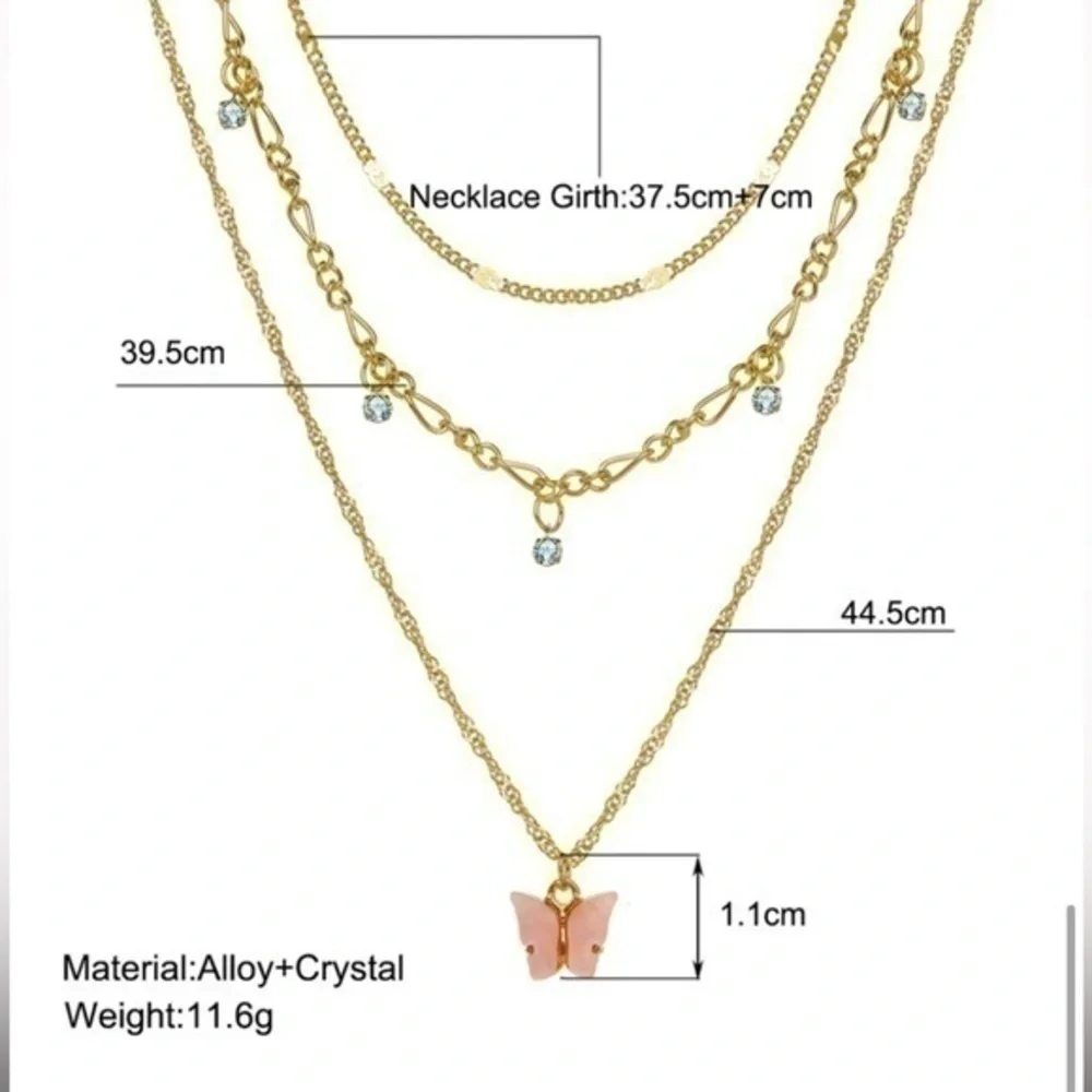 🆕 Multi Layered Butterfly Necklace